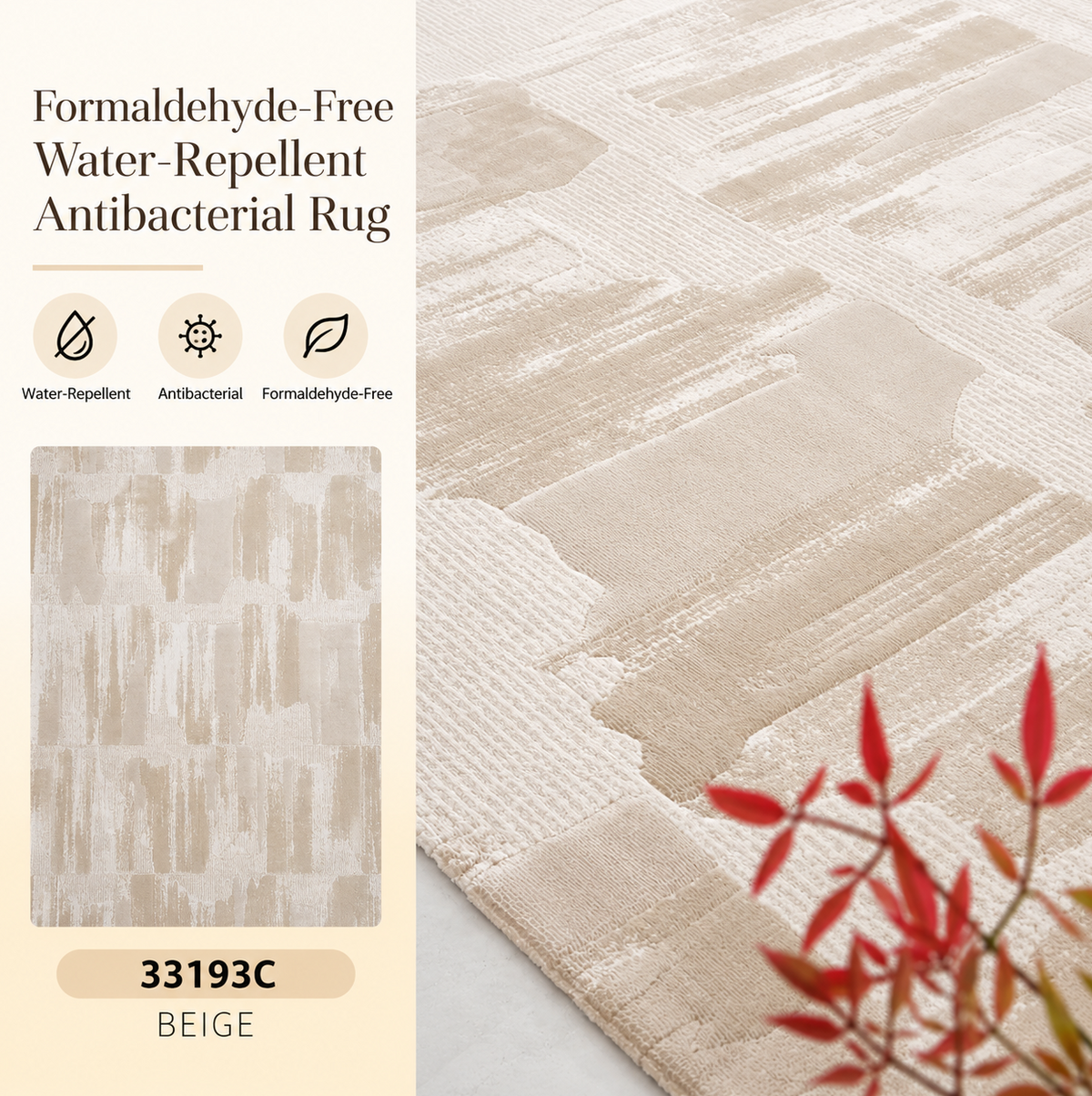 Water-Repellent Textured Rug 32938 - | NAZRI