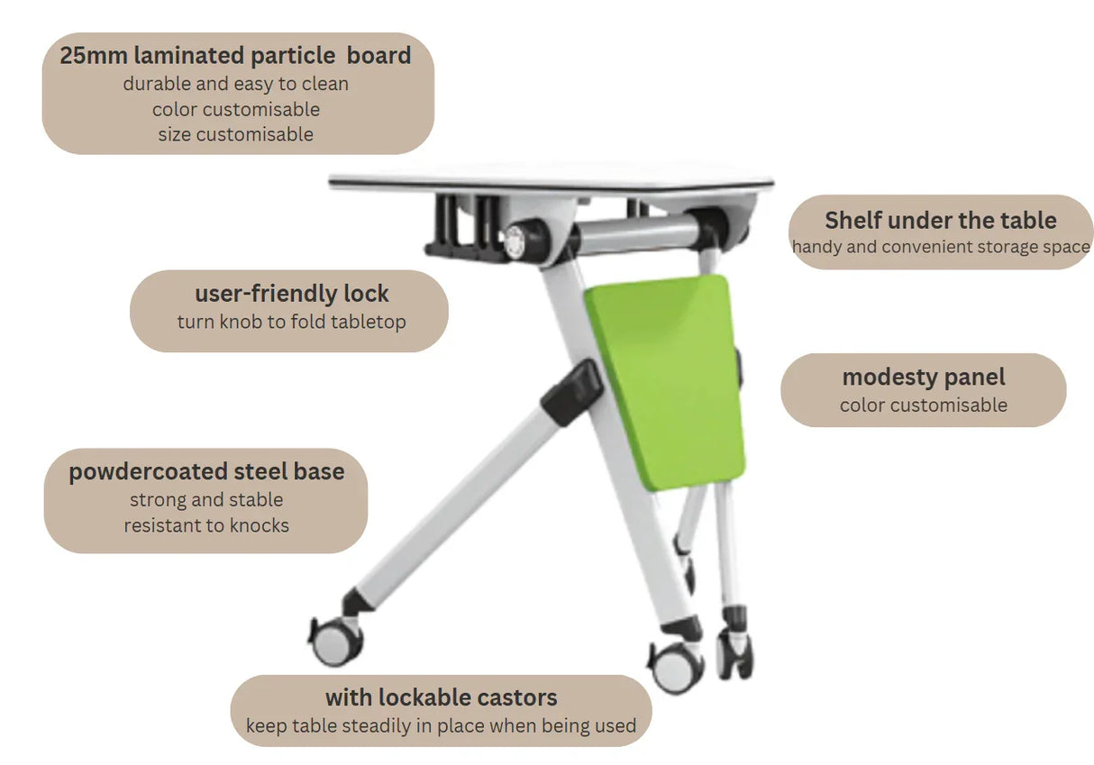 fan-shape foldable collaborative table