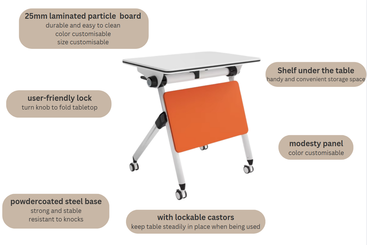 rectangle-shape foldable collaborative table