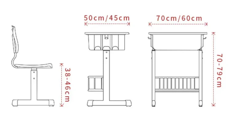 Height Adjustable Classroom Table w/ Storage W700 - Cantilevered | ALMA