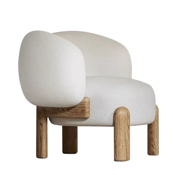 lounge curved boucle chair