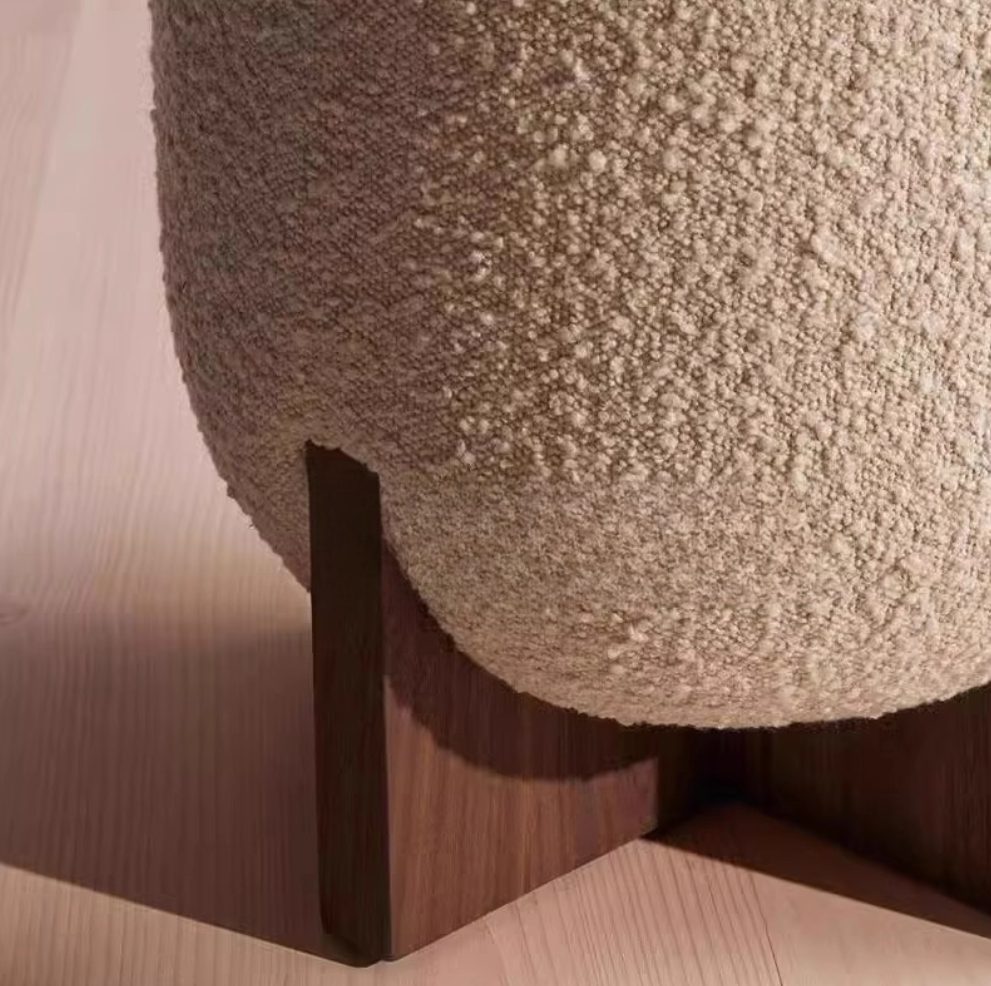 Bouclé Ottoman Stool | ARLO