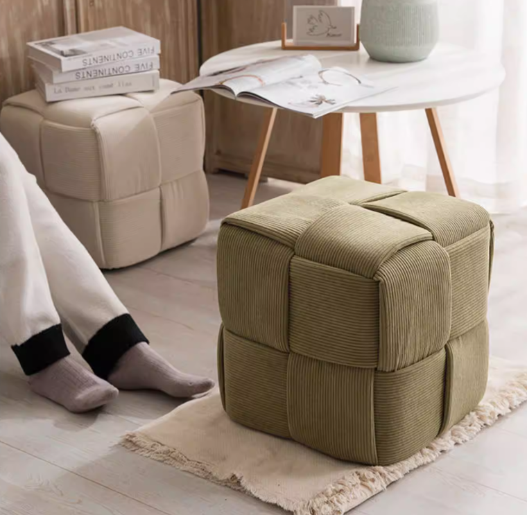 Woven Cube Pouf | LUMO
