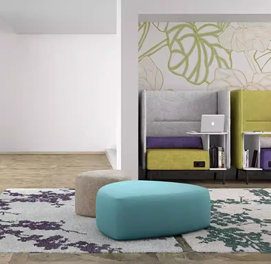 Kona lounge pouf with high-density rebound foam cushioning