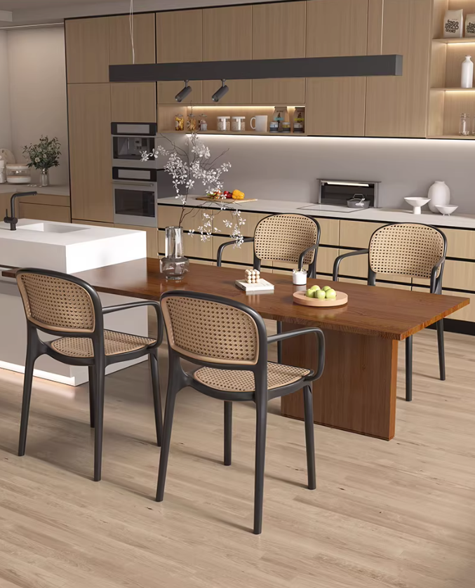 PP stackable restaurant canteen side chair