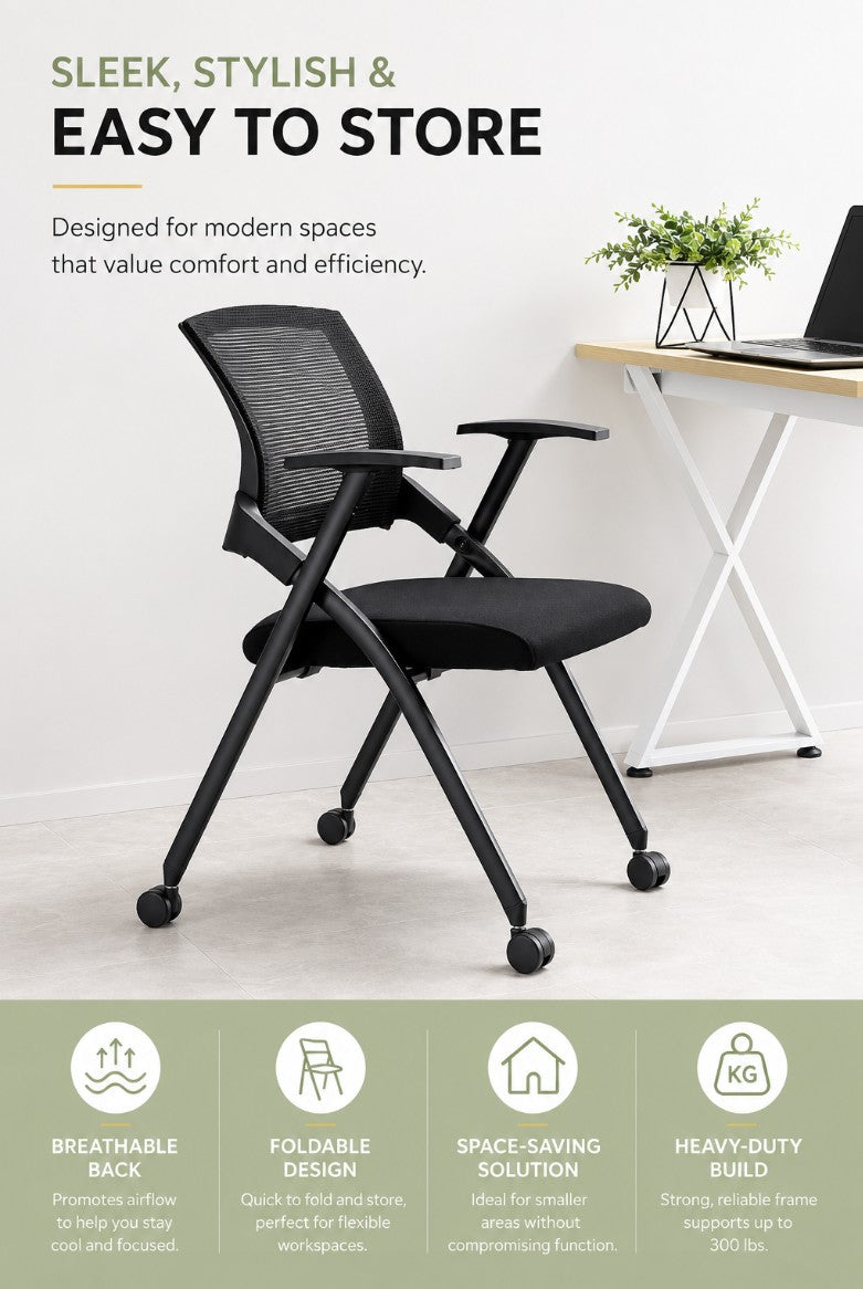 affordable foldable and nestable training armchair