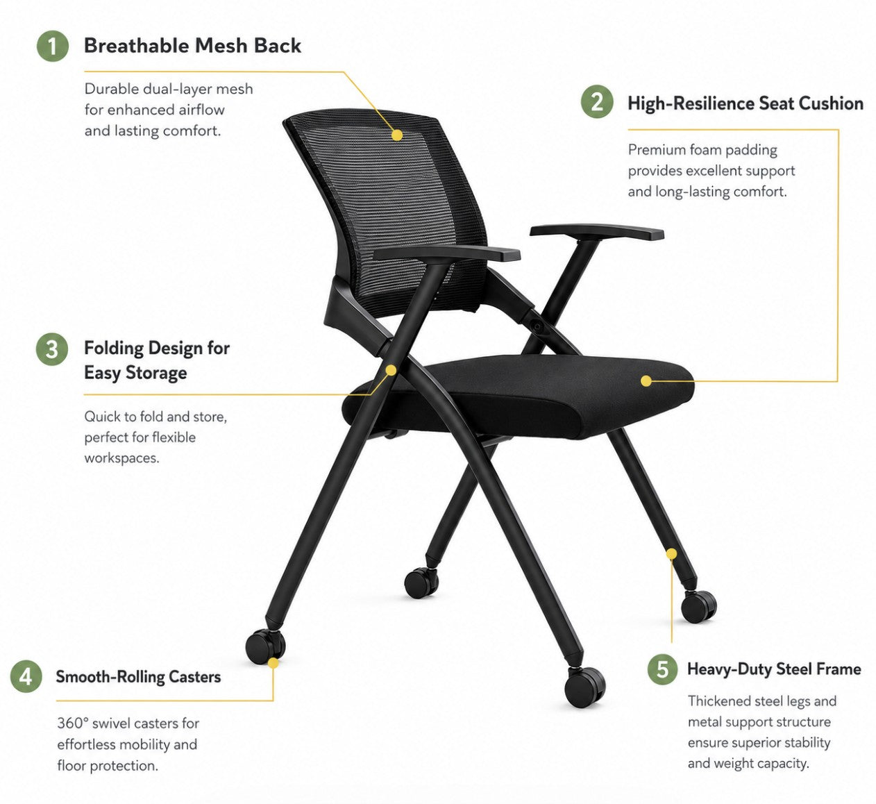 affordable whiz foldable and nestable training armchair
