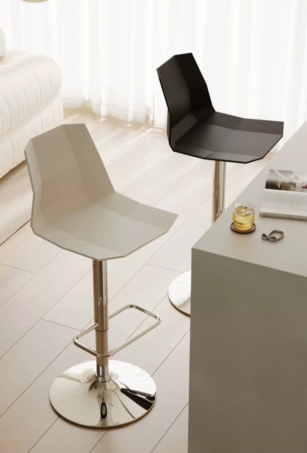 Height Adjustable Swivel Barstool in PP seat and Steel base frame