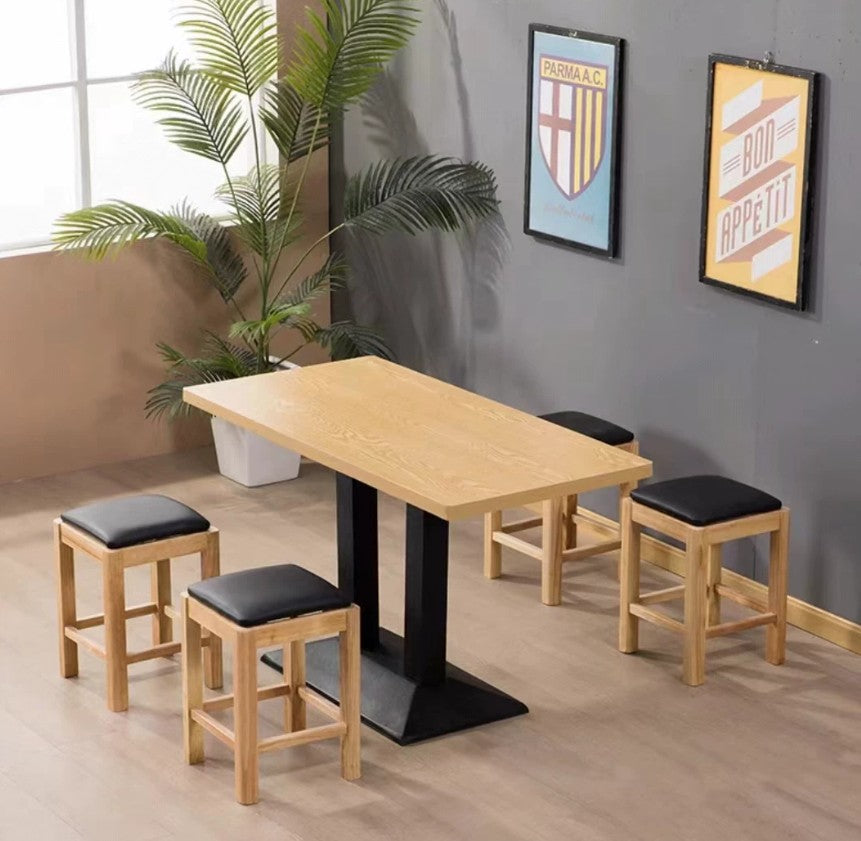 Solid Wood Stool with Cushioned Seat | ADA