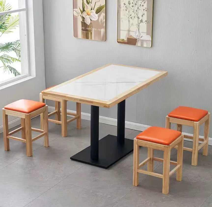 Solid Wood Stool with Cushioned Seat | ADA