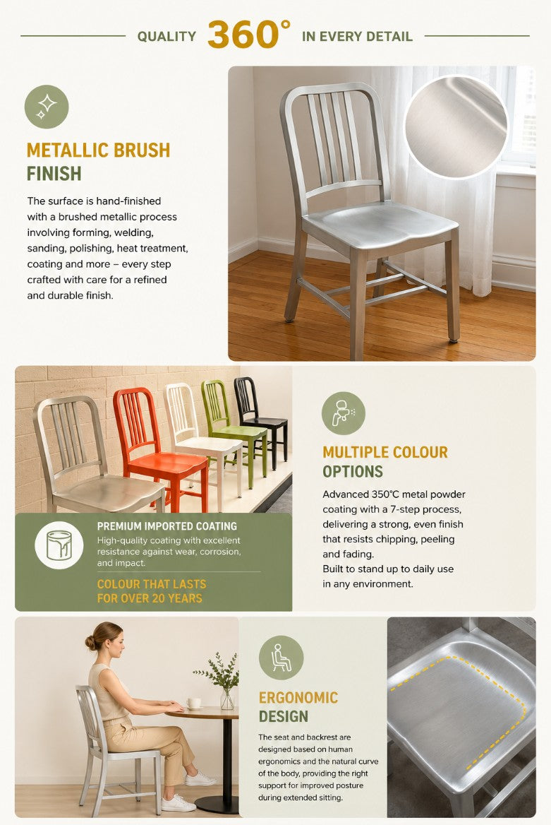 Native Neil Dining Side Chair - Aluminium