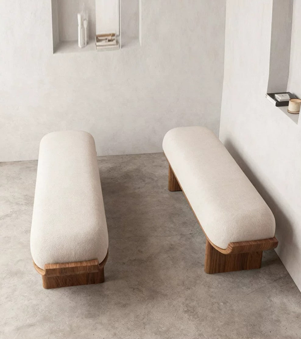 Wood Upholstered Dining Bench | URVI