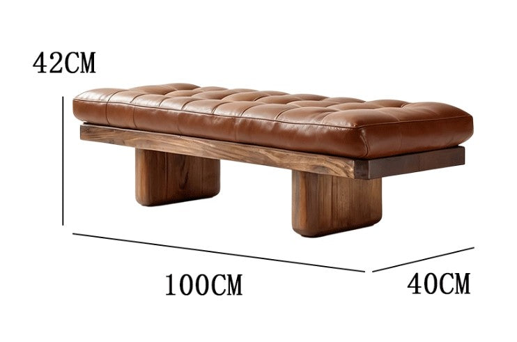 Tufted Leather Dining Bench | ISIKA