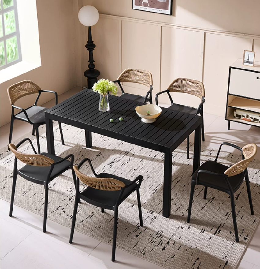 black modern rattan PP chair with UV