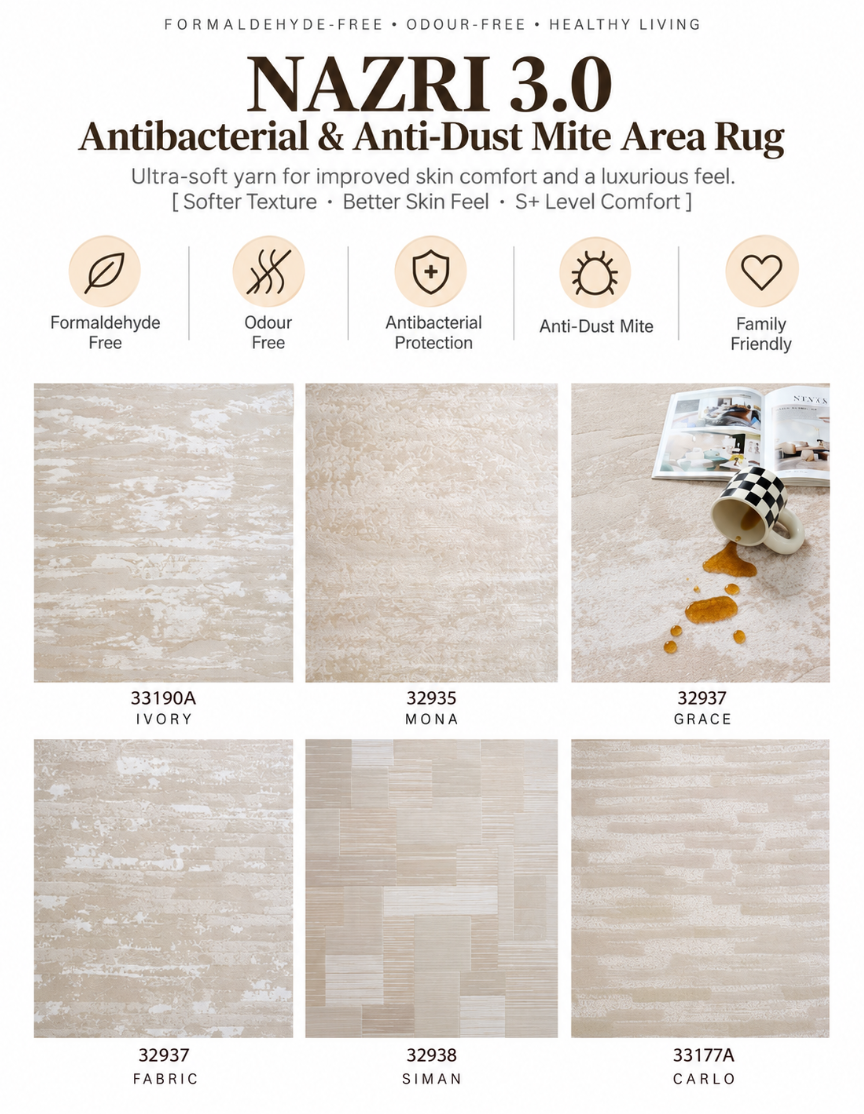 Water-Repellent Textured Rug 32938 - | NAZRI