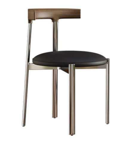 black dining chair with steel frame