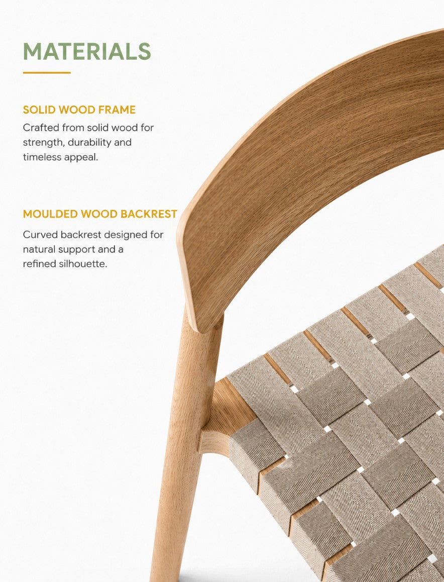Dining Chair with Woven Seat | TONI