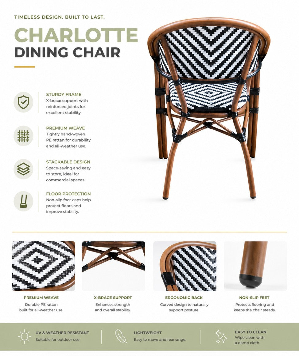 Outdoor Dining Arm Chair | CHARLOTTE