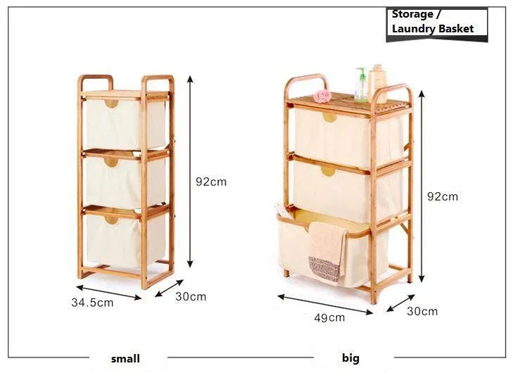Bathroom Basket Storage Rack and Hamper | RINA - onehappyhome