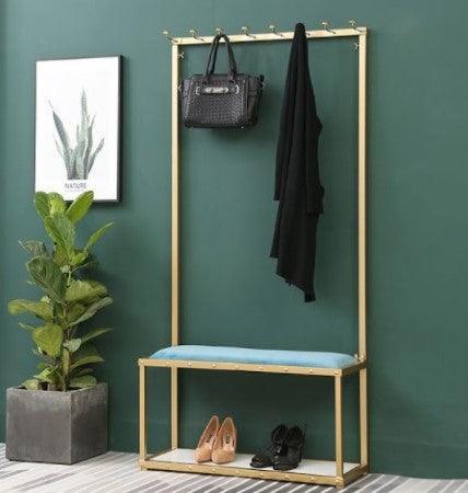 Coat Rack with Hooks and Shoe Bench | TRINA - onehappyhome