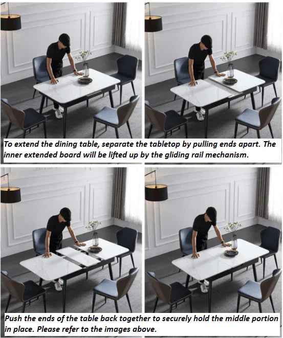 Extendable Dining Table in Sintered Stone | ARIE - onehappyhome