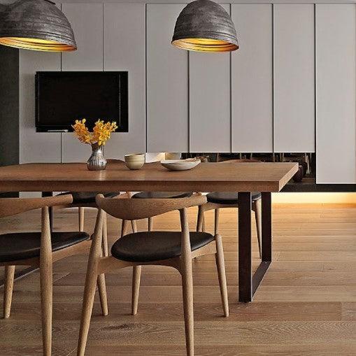 Industrial Modern Solid Wood Dining Table | DUKE - onehappyhome