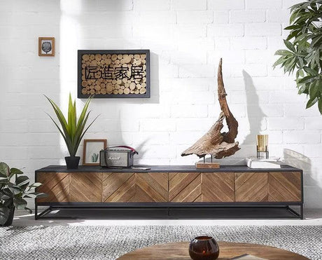 Industrial Wood TV Console | LUNA - onehappyhome