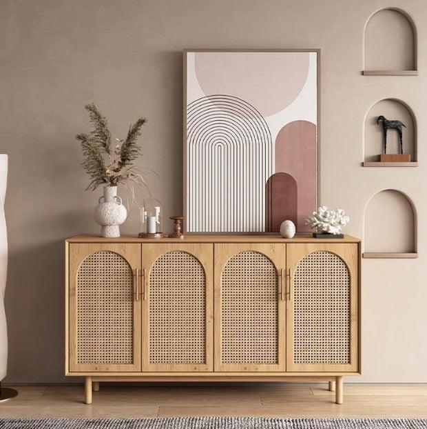 Japandi Rattan Sideboard Cabinet | IYLA - onehappyhome
