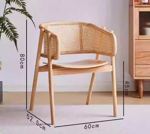 Rattan Dining Arm Chair with Solid Wood Seat | RIVA