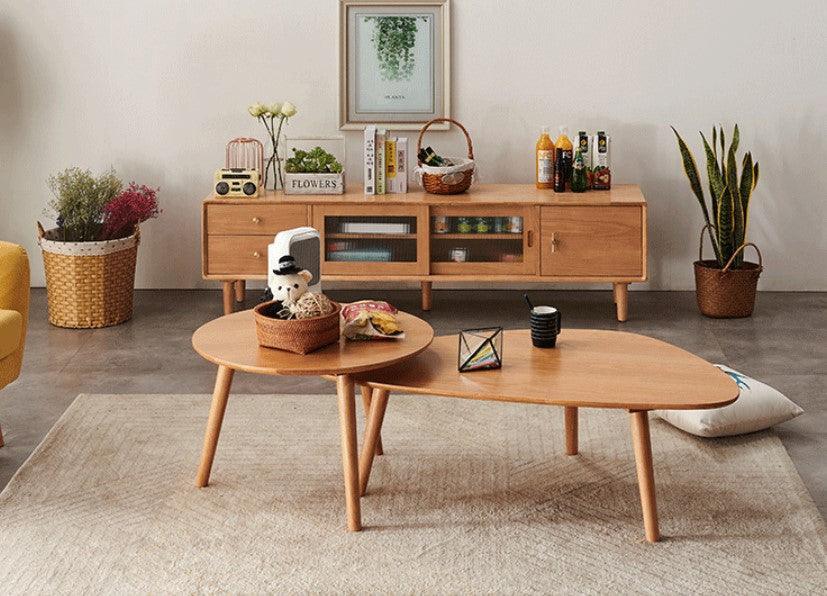 Nordic Solid Wood Coffee Table / Nesting Table | CAITLYN - onehappyhome
