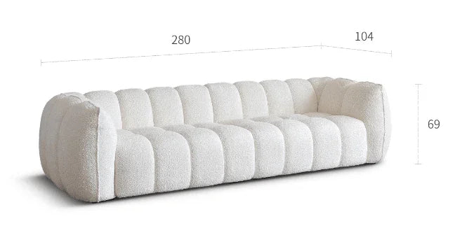 Pumpkin Boucle Sofa | BELLE - onehappyhome
