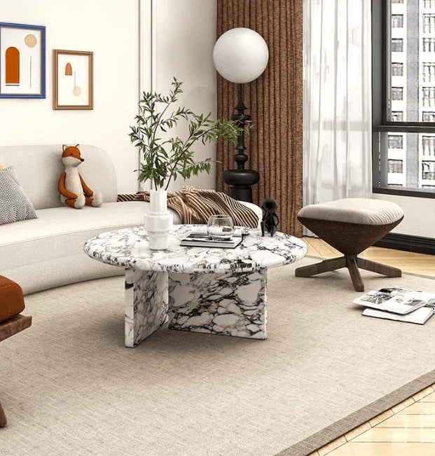 Round Marble Coffee Table | KAIRAV - onehappyhome