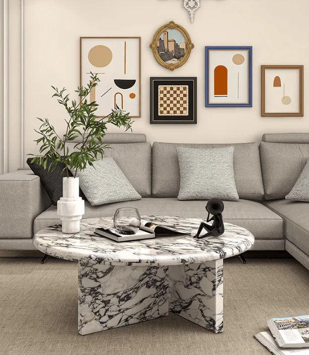 Round Marble Coffee Table | KAIRAV - onehappyhome