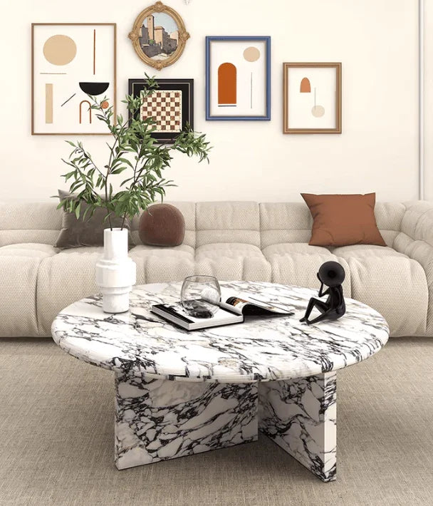 Round Marble Coffee Table | KAIRAV - onehappyhome