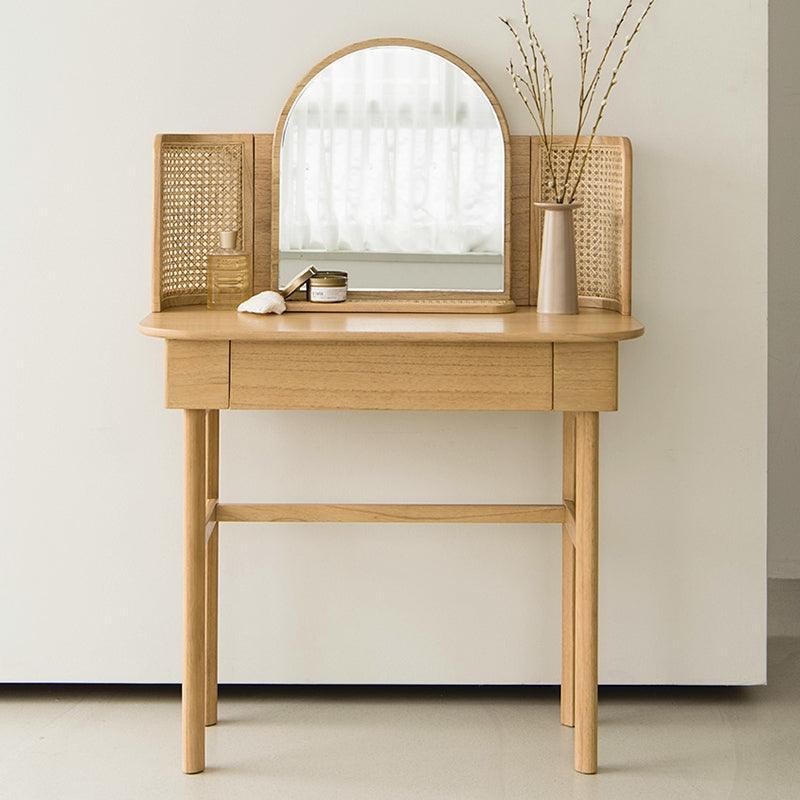 Rustic Solid Wood Vanity Table Dresser | VIVIAN - onehappyhome