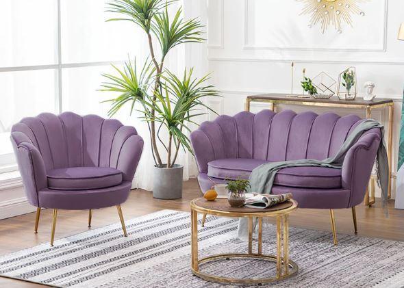 Scallop Velvet Luxury Sofa | SANDRA - onehappyhome