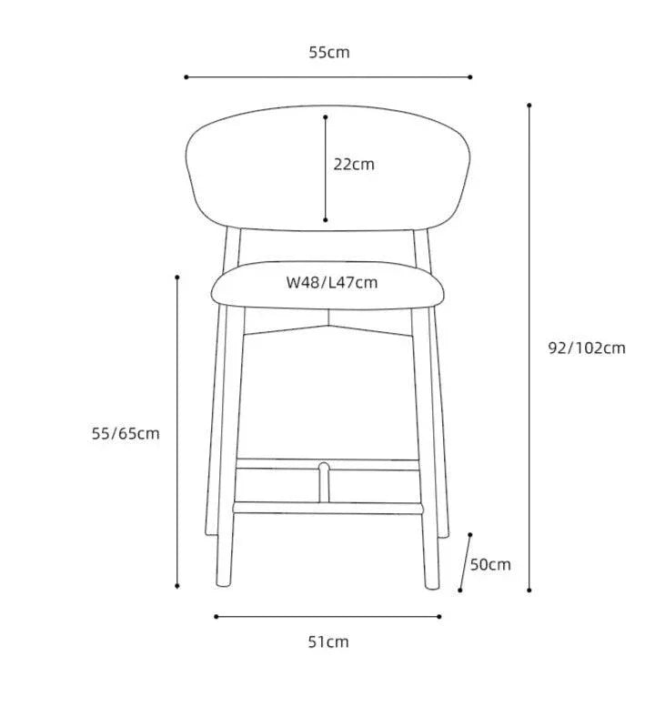 Solid Wood Bar Chair | ISIRA - onehappyhome