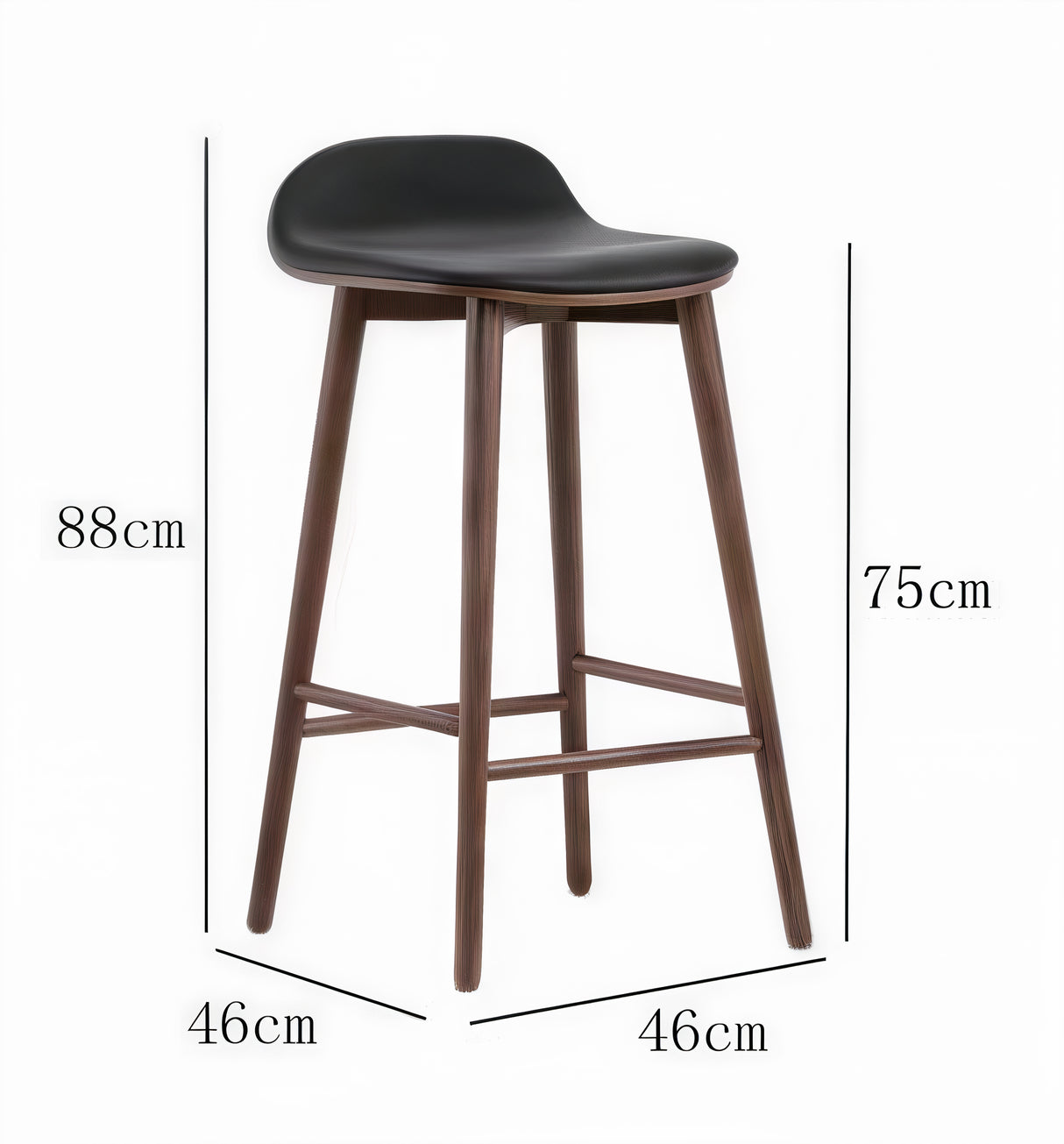 Solid Wood Bar Stool | ALBERT - onehappyhome