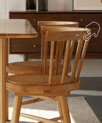 Solid Wood Rattan Dining Table | SIMEON - onehappyhome