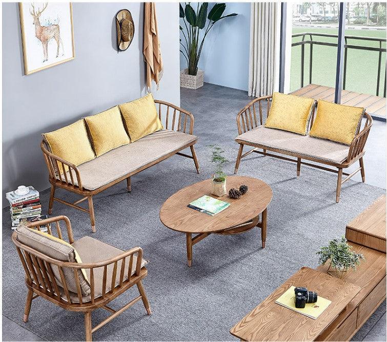 Solid Wood Sofa with Cushion | AASHNA - onehappyhome
