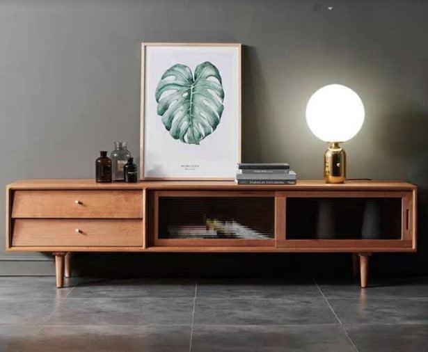 Solid Wood TV Console Rustic | CONNIE - onehappyhome