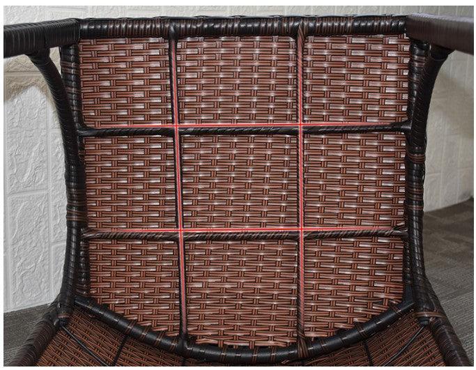 Space Saving Outdoor Furniture Set, Round Rattan Table with 2 Chairs | HELENA - onehappyhome