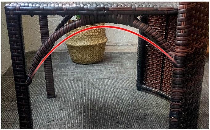 Space Saving Outdoor Furniture Set, Round Rattan Table with 2 Chairs | HELENA - onehappyhome