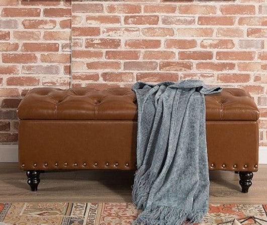 Storage Ottoman Studded Bench | ORIANA - onehappyhome