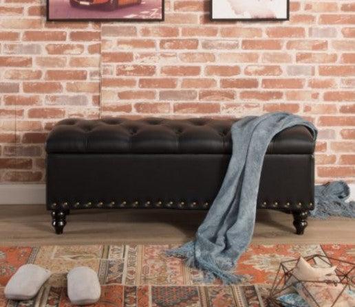Storage Ottoman Studded Bench | ORIANA - onehappyhome