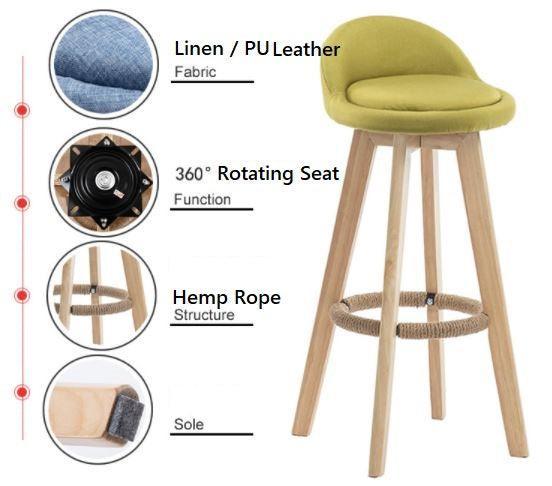 Swivel Bar Chair | CARRIE - onehappyhome