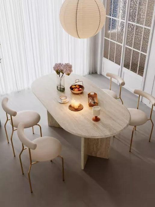 Travertine Dining Table | GAGAN - onehappyhome