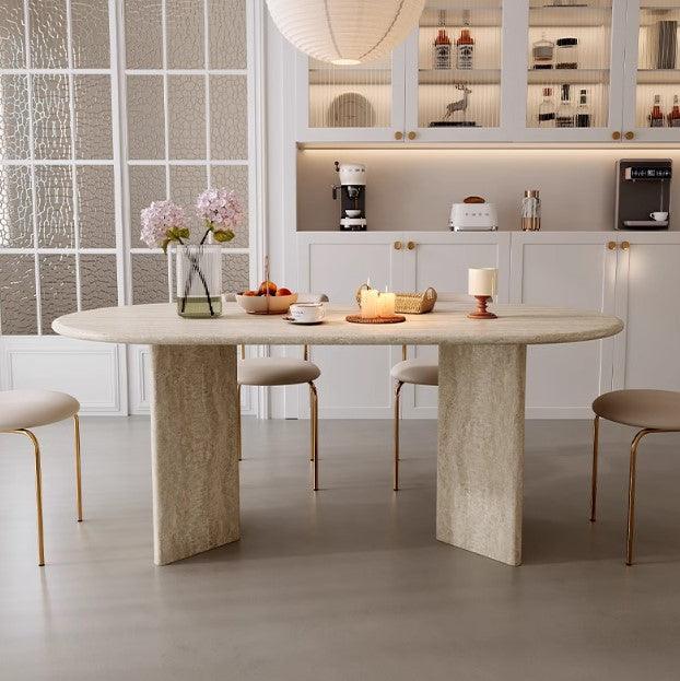 Travertine Dining Table | GAGAN - onehappyhome