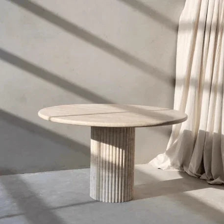 Travertine Dining Table | VEDA - onehappyhome