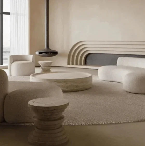 Travertine or Sintered Stone Coffee Table | AGNI - onehappyhome